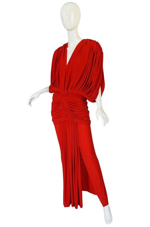 1980s Red Jersey Norma Kamali Multi Wear Dress Set at 1stDibs