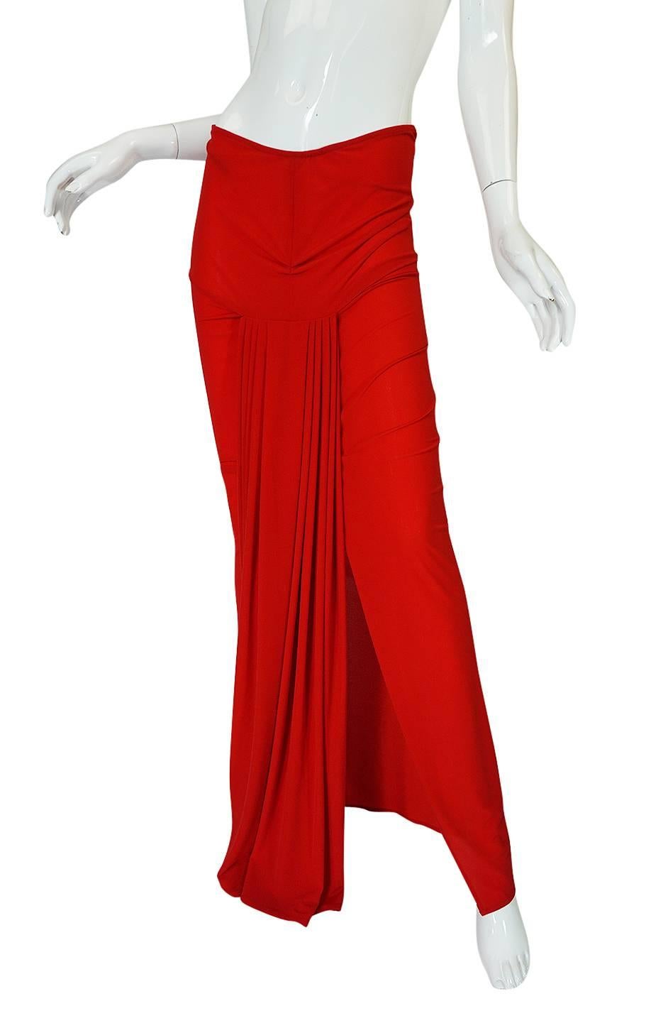 1980s Red Jersey Norma Kamali Multi Wear Dress Set 3