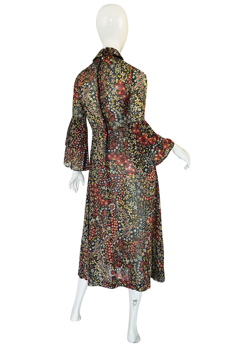 

Bus Stop was a boutique label and the shop it originated from was started by Lee Bender. The first opened in 1968 and it was eventually sold to a larger chain in 1979. This dress probably dates form the late 60s - early 70s period and is a great