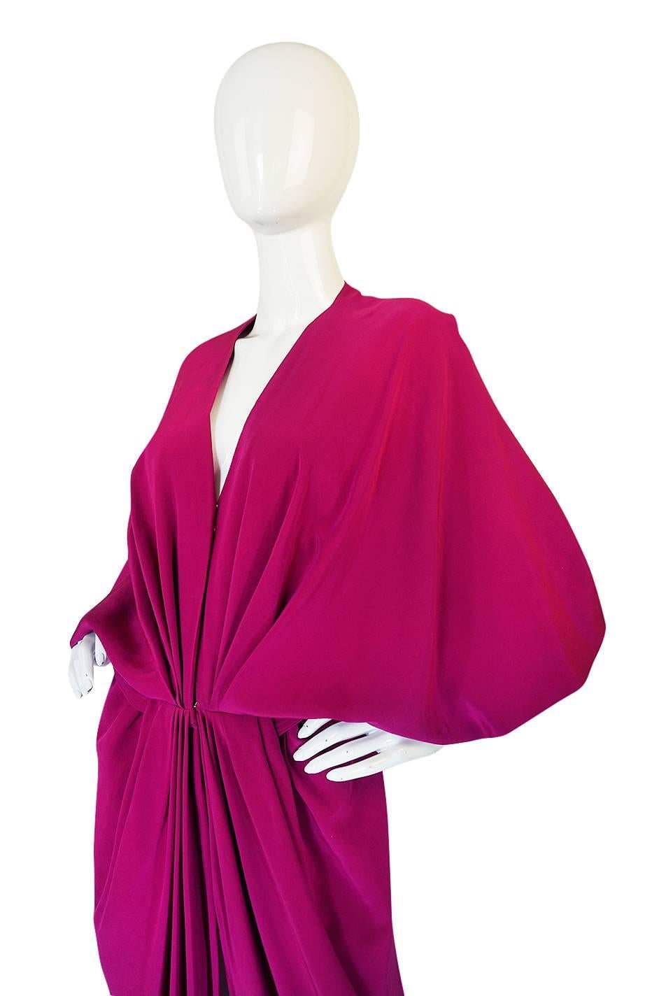 1960s Jean Patou Numbered Haute Couture Draped Silk Dress 1