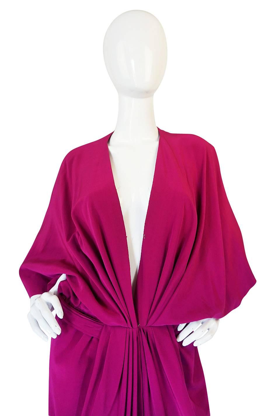 Women's 1960s Jean Patou Numbered Haute Couture Draped Silk Dress