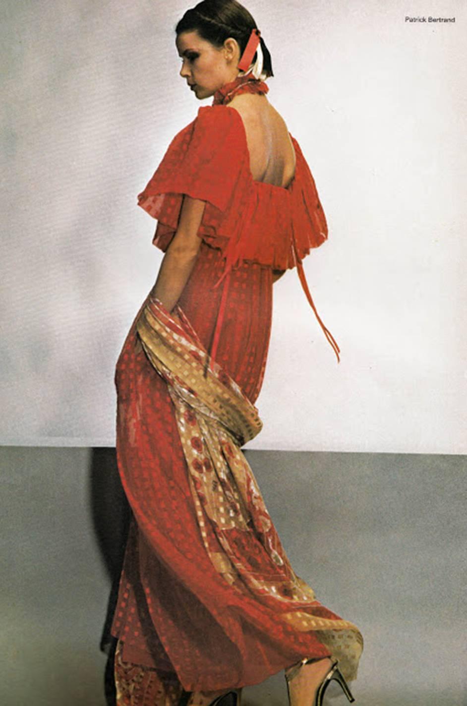 1978 Numbered Dior Patron Original Silk Dress Set 5