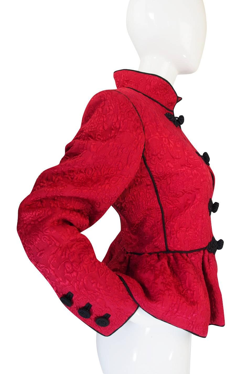 Women's Yves Saint Laurent Documented F/W 1990-91 Red Jacket