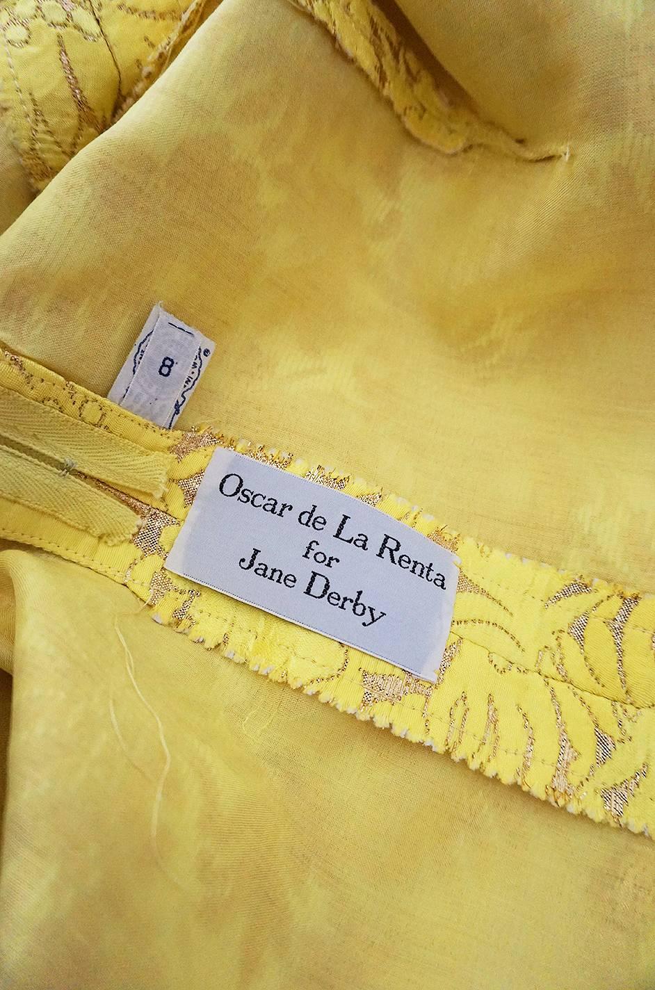 c.1968 Early Oscar de la Renta for Jane Derby Silk Dress 4