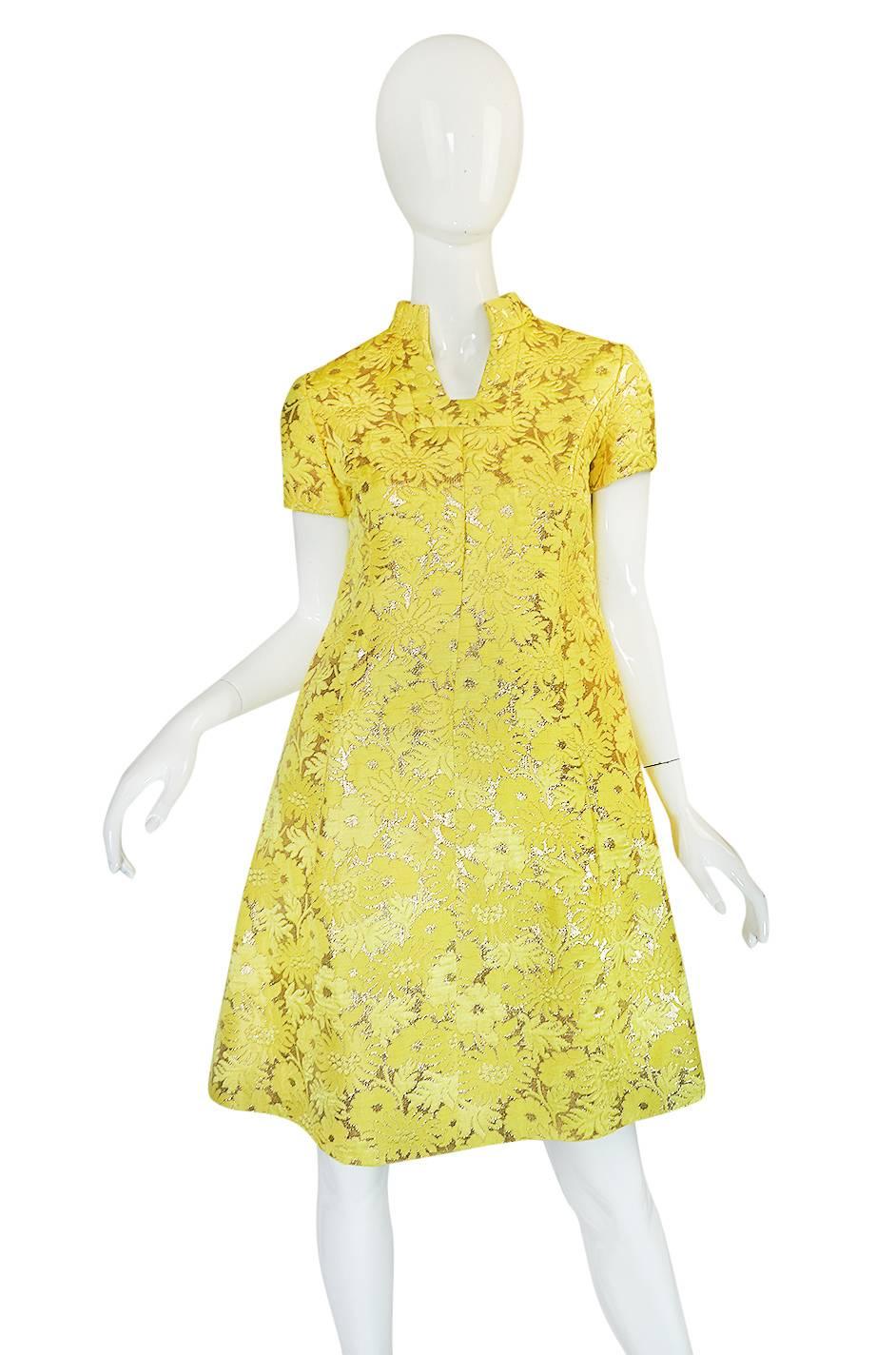 Women's c.1968 Early Oscar de la Renta for Jane Derby Silk Dress