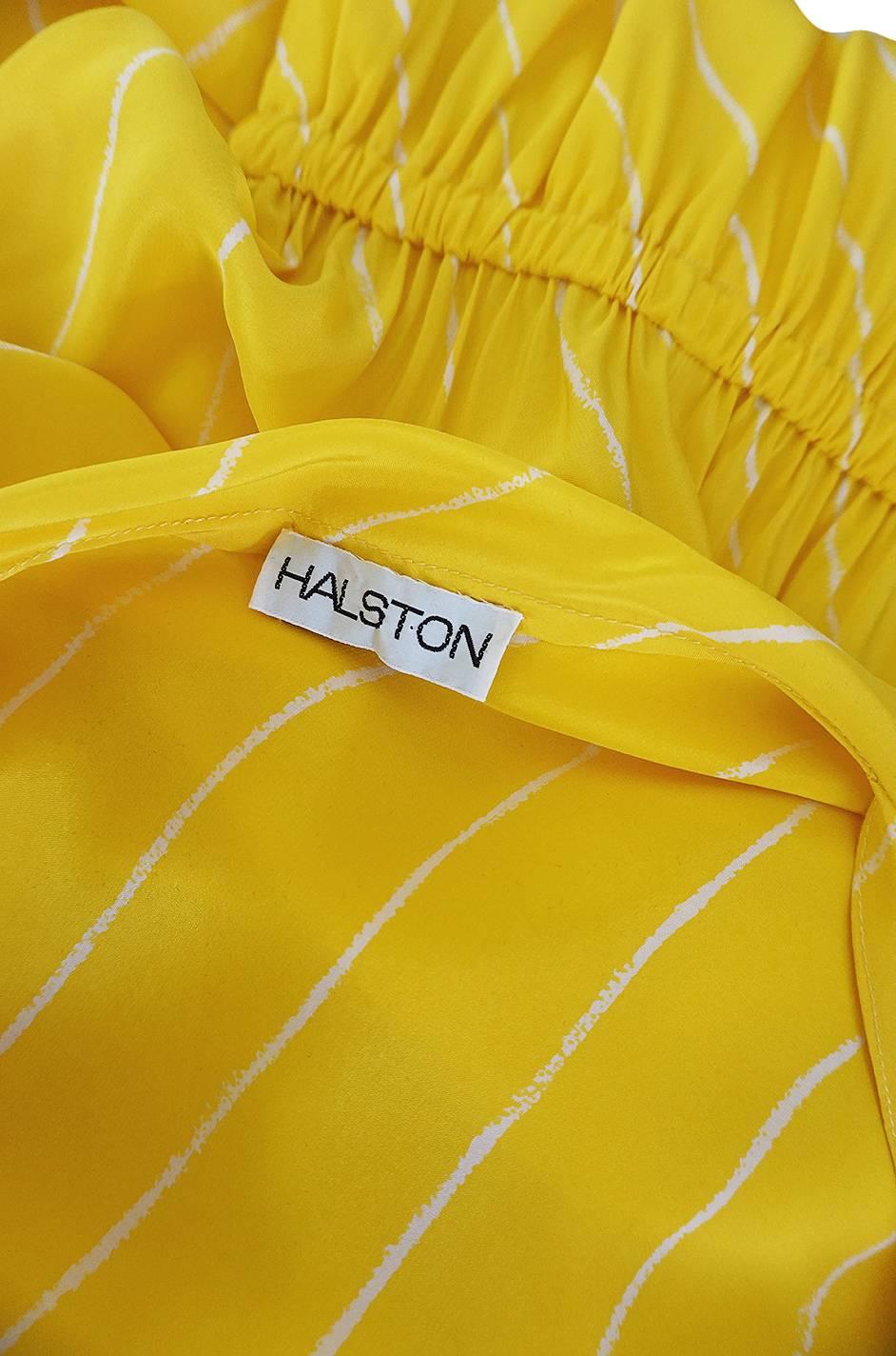 S/S 1976 Halston Demi-Couture Bias Cut Yellow Silk Dress 5