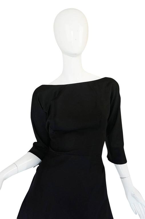 1950s Deep Navy Silk Dior Bow Dress
