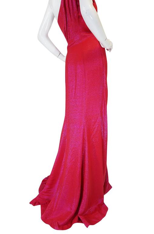 c1992 Thierry Mugler Couture One Shoulder Pink Lame Dress For Sale at ...
