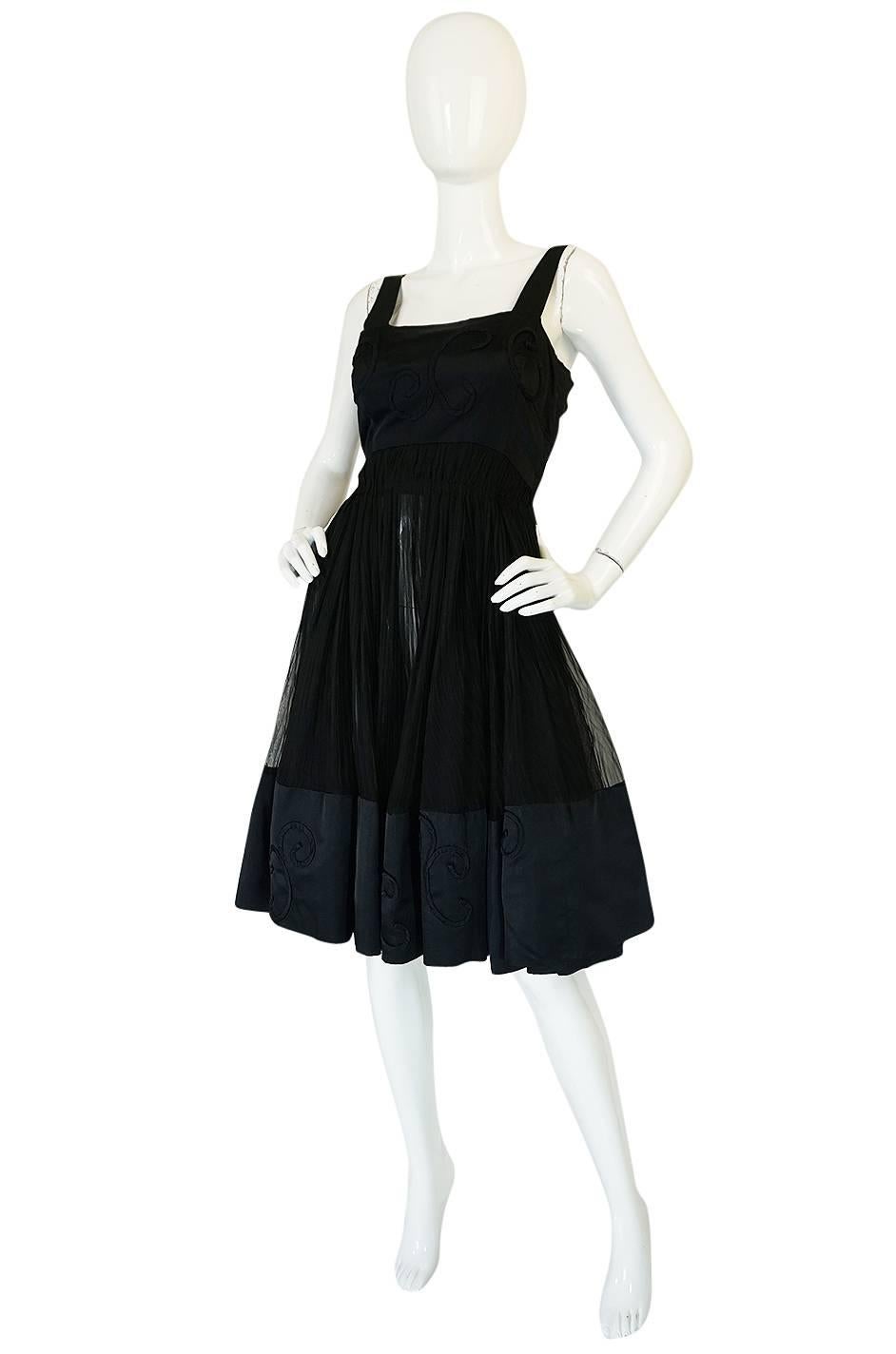 Black Rare c1955 Jean Patou Numbered Haute Couture Silk Dress