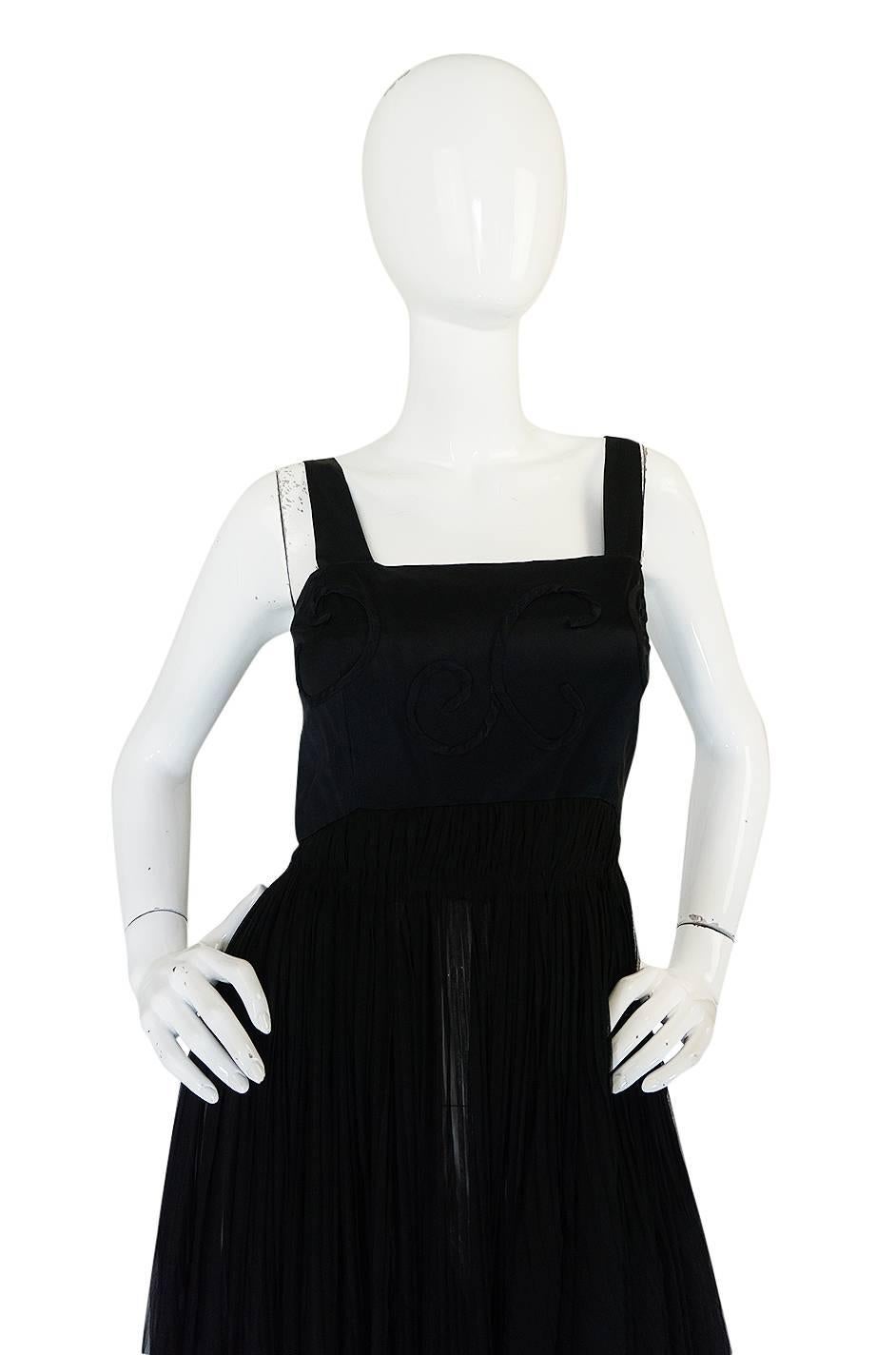 Rare c1955 Jean Patou Numbered Haute Couture Silk Dress In Excellent Condition In Rockwood, ON