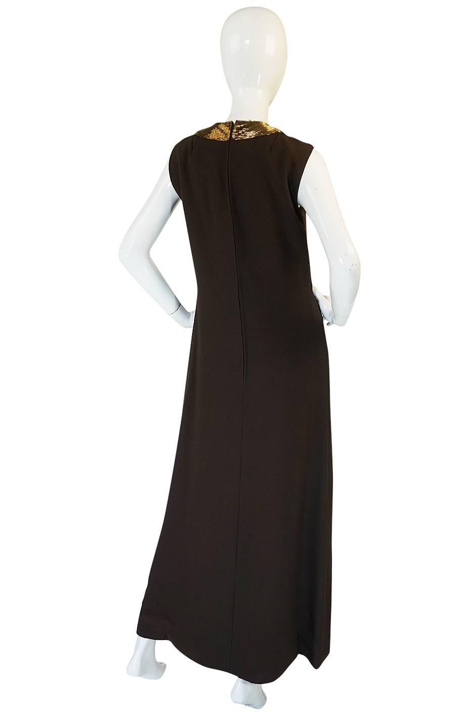 c1969 Possible Pierre Cardin Beaded Dress & Vest Set In Excellent Condition In Rockwood, ON
