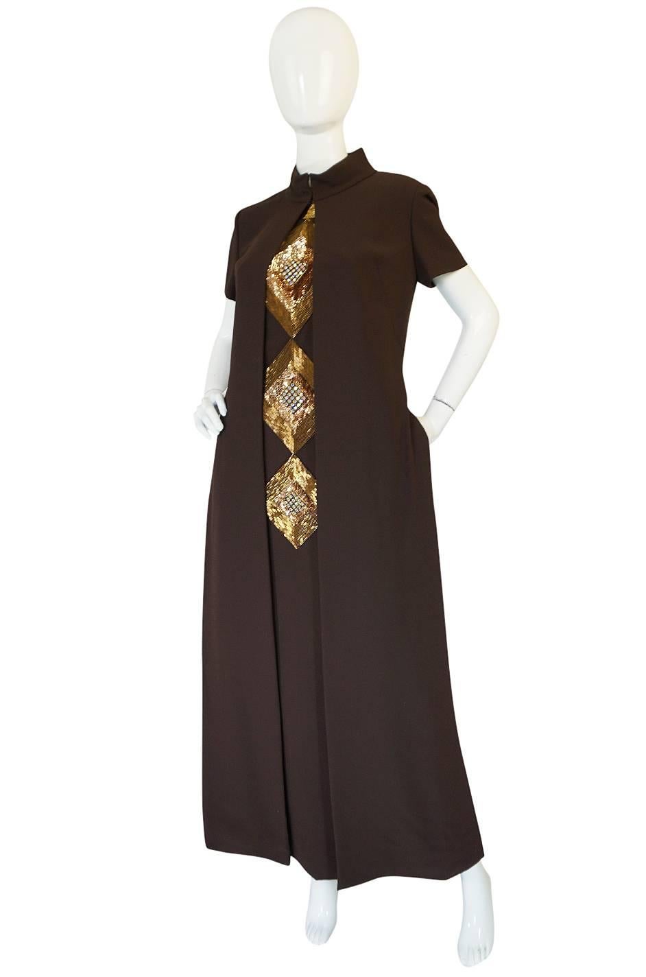 Women's c1969 Possible Pierre Cardin Beaded Dress & Vest Set