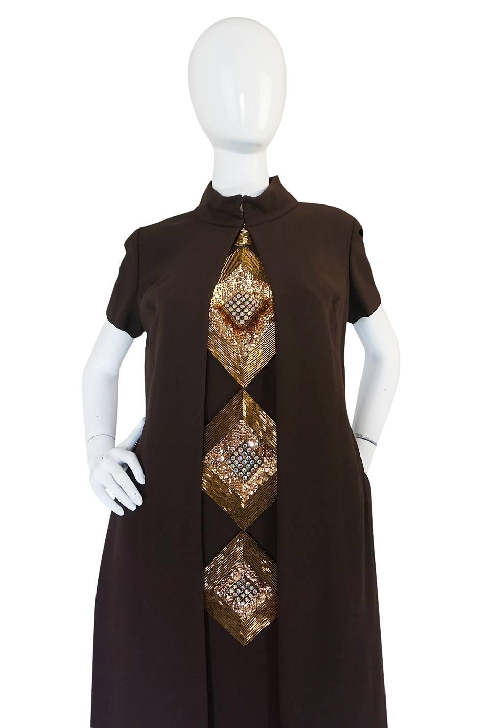 c1969 Possible Pierre Cardin Beaded Dress & Vest Set 2
