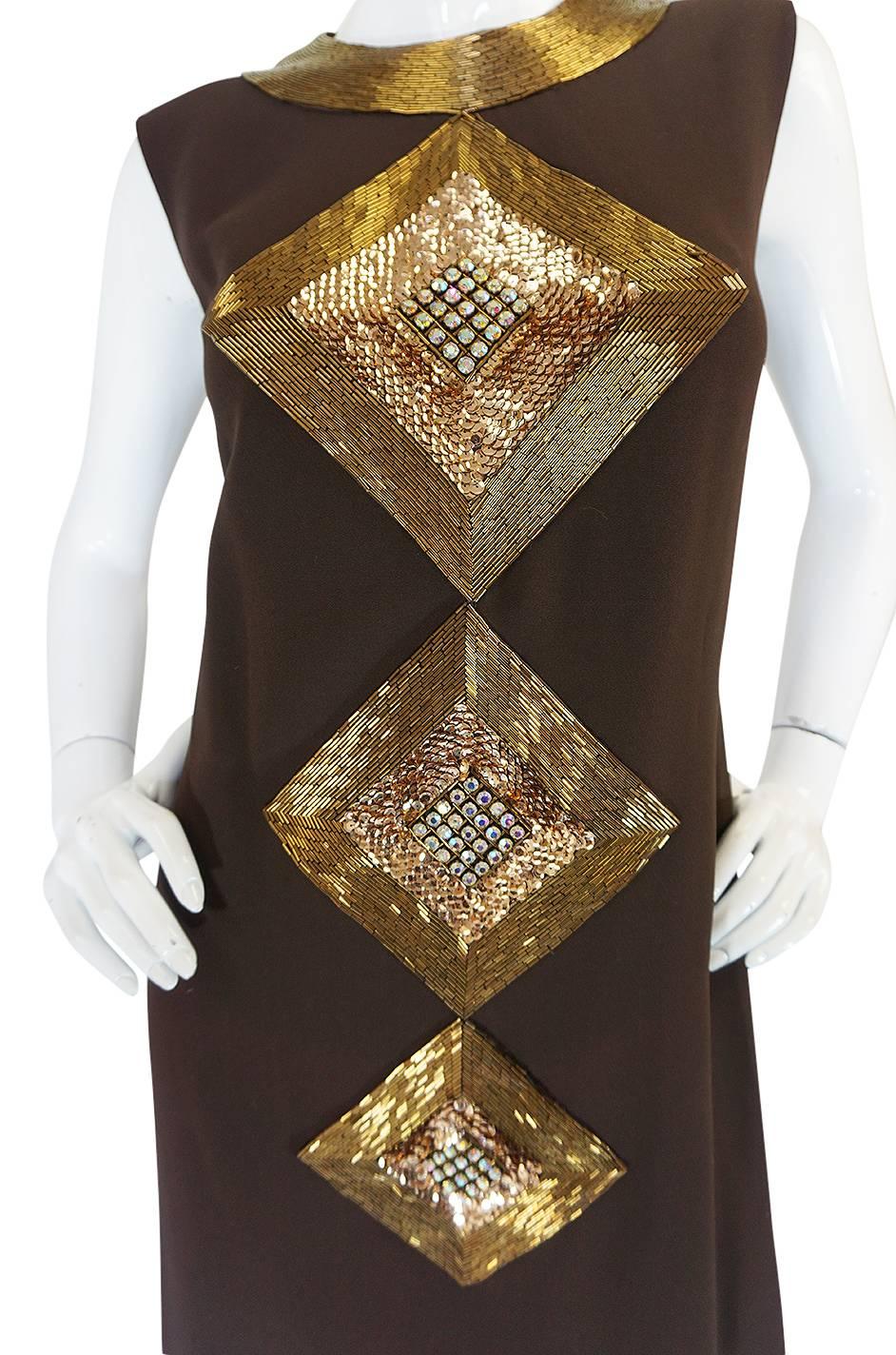 c1969 Possible Pierre Cardin Beaded Dress & Vest Set 3