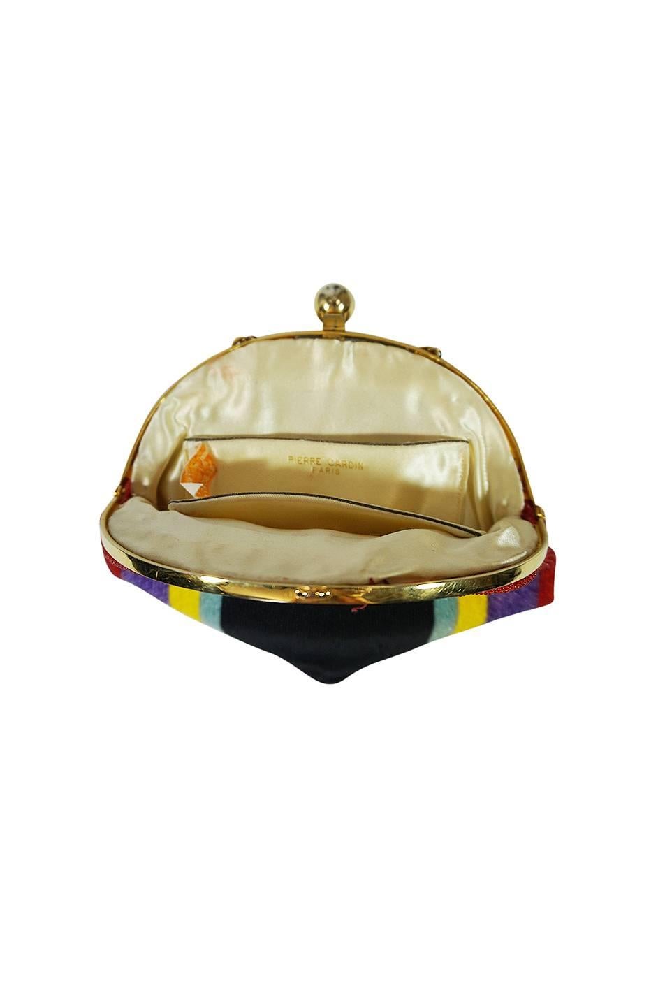 1960s Fully Beaded Rainbow Pierre Cardin Bag Clutch 2