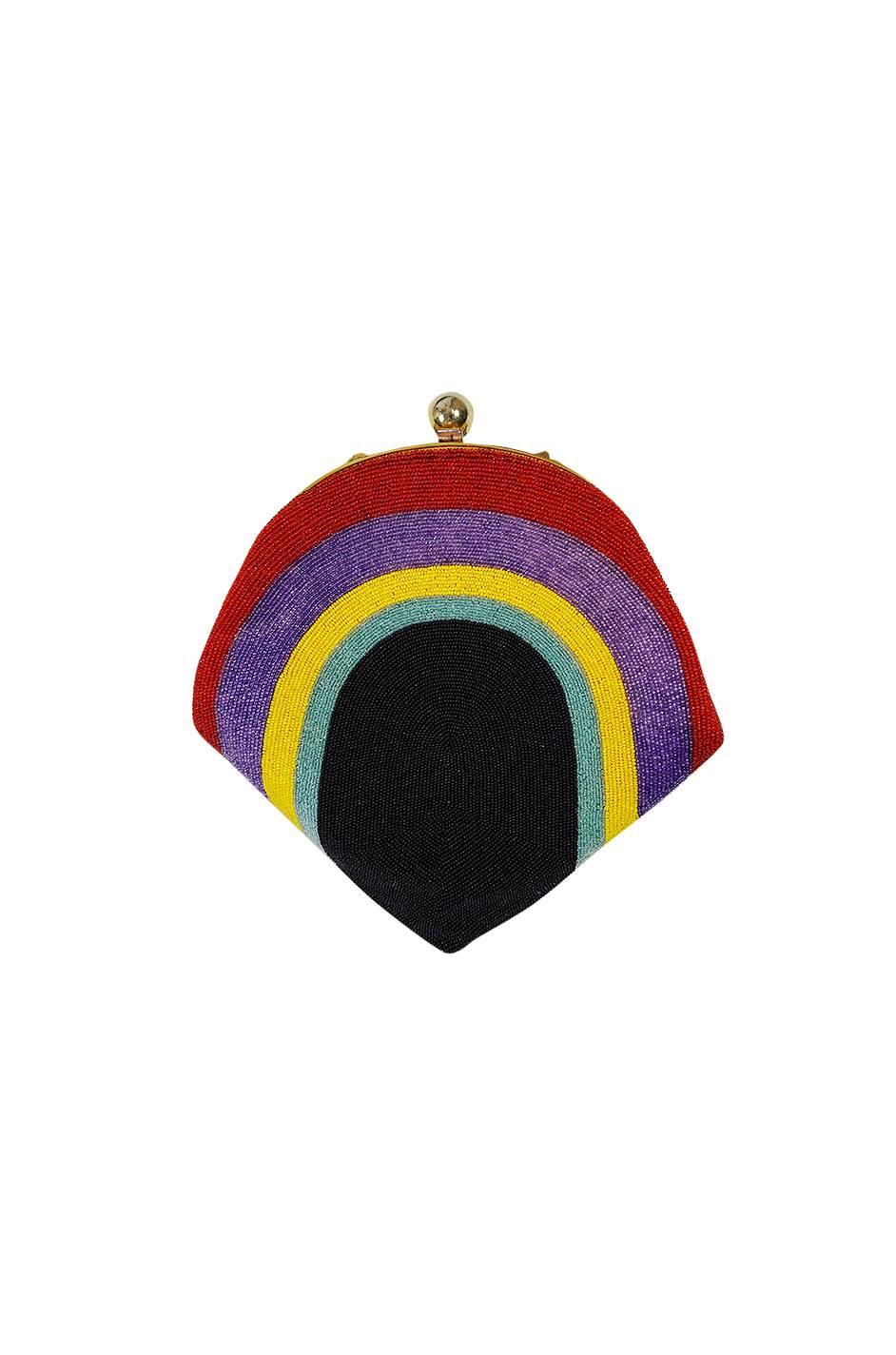 1960s Fully Beaded Rainbow Pierre Cardin Bag Clutch 1