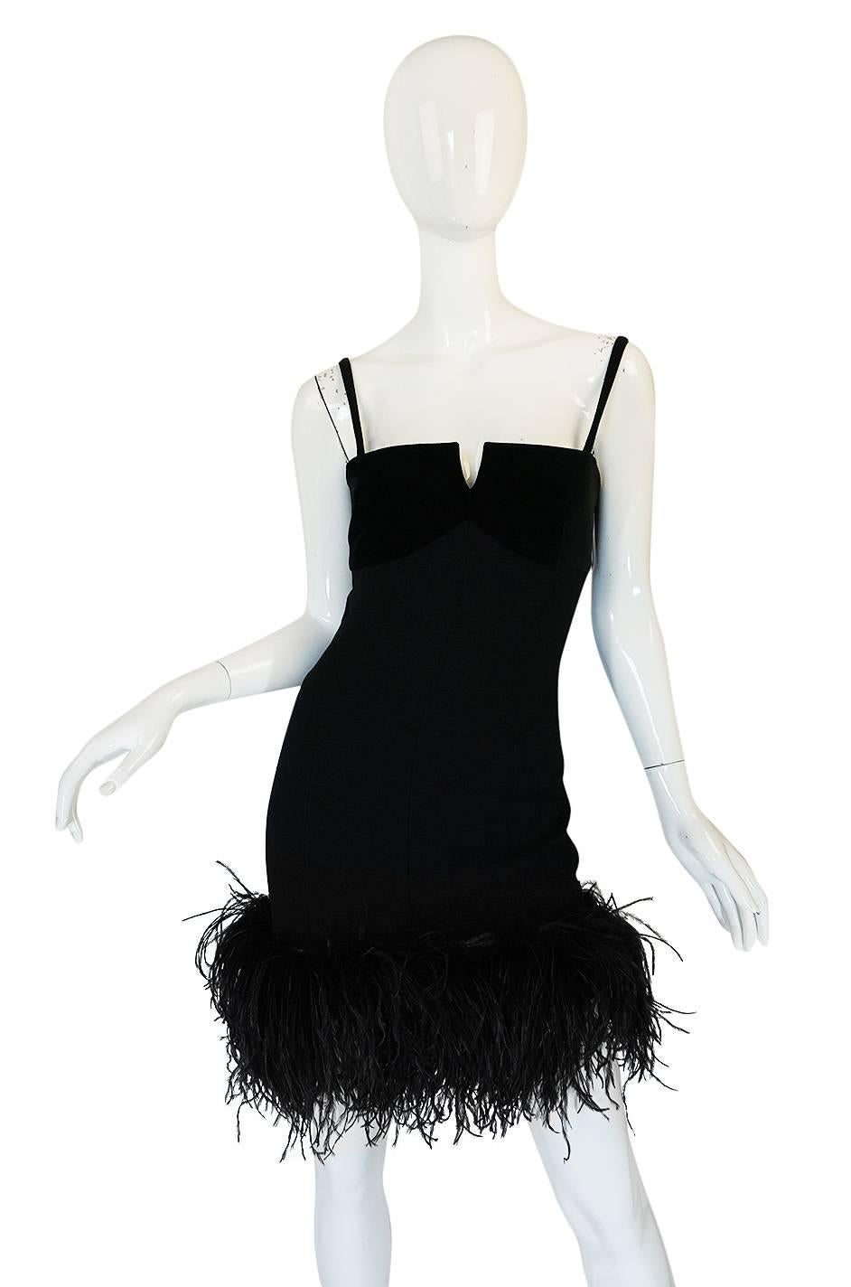 Women's 1980s Dramatic Feathered Louis Feraud Dress and Jacket