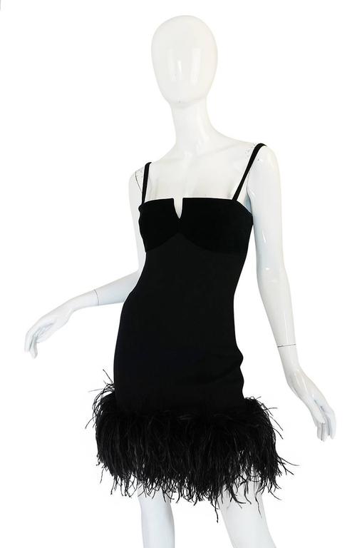 1980s Dramatic Feathered Louis Feraud Dress and Jacket at 1stDibs