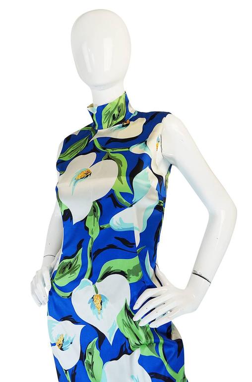 1990s Dolce and Gabbana Stretch Silk Floral Dress at 1stDibs