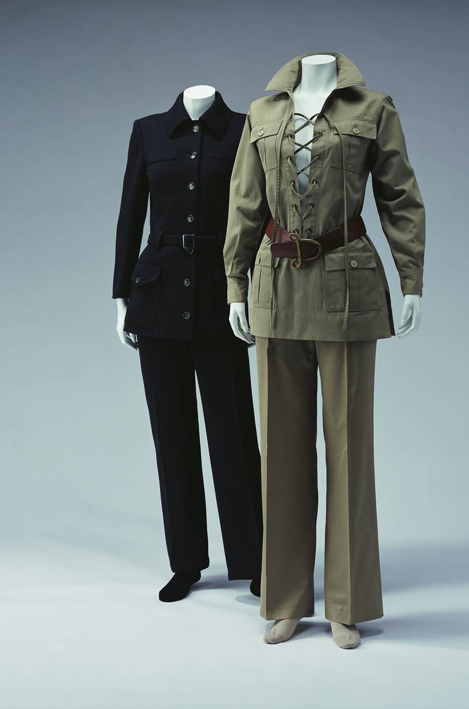 Important 1968-69 Yves Saint Laurent Chocolate Velvet Safari Suit 1