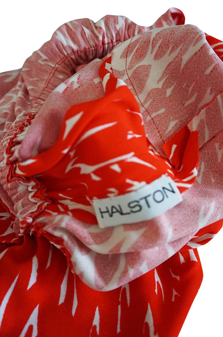 Museum Held 1975 Halston Print Jersey Front Wrap Dress 3