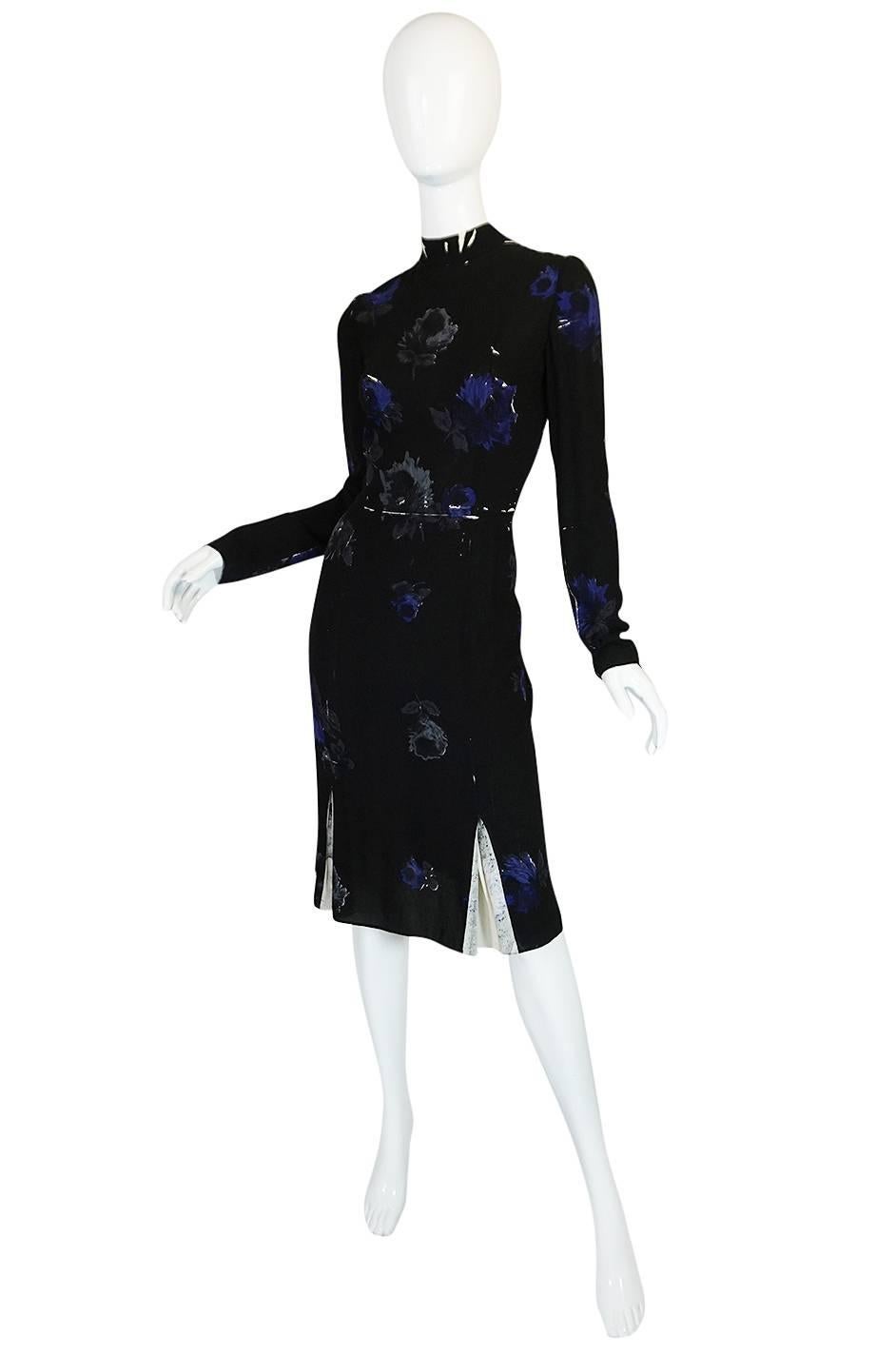 Black F/W 2005 Look #43 Runway Floral Silk Prada Dress