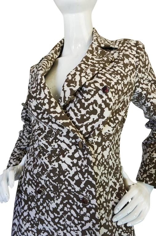 Amazing 1970s Givenchy Structured Taupe Print Coat For Sale at 1stdibs
