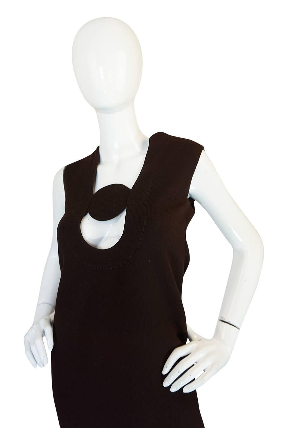 1969-1970 Haute Couture Pierre Cardin Cut Out Dress In Excellent Condition In Rockwood, ON