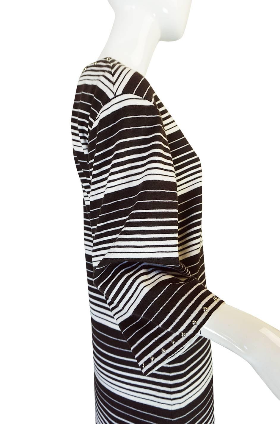 1970s Givenchy Graphic Striped & Studded Caftan Dress 2