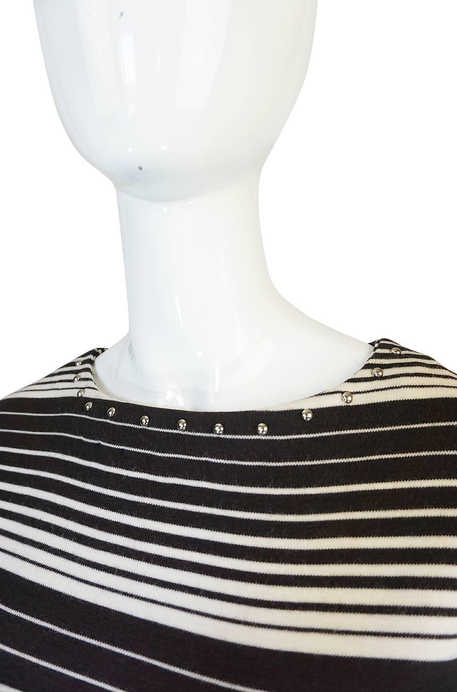1970s Givenchy Graphic Striped & Studded Caftan Dress 3