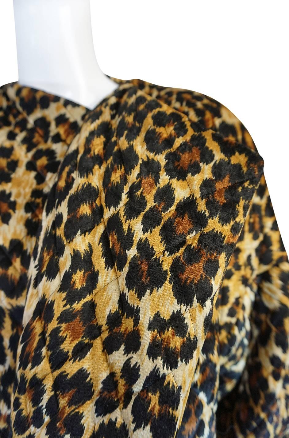 1980s Patrick Kelly Leopard Print Sleeping Blanket Coat 2