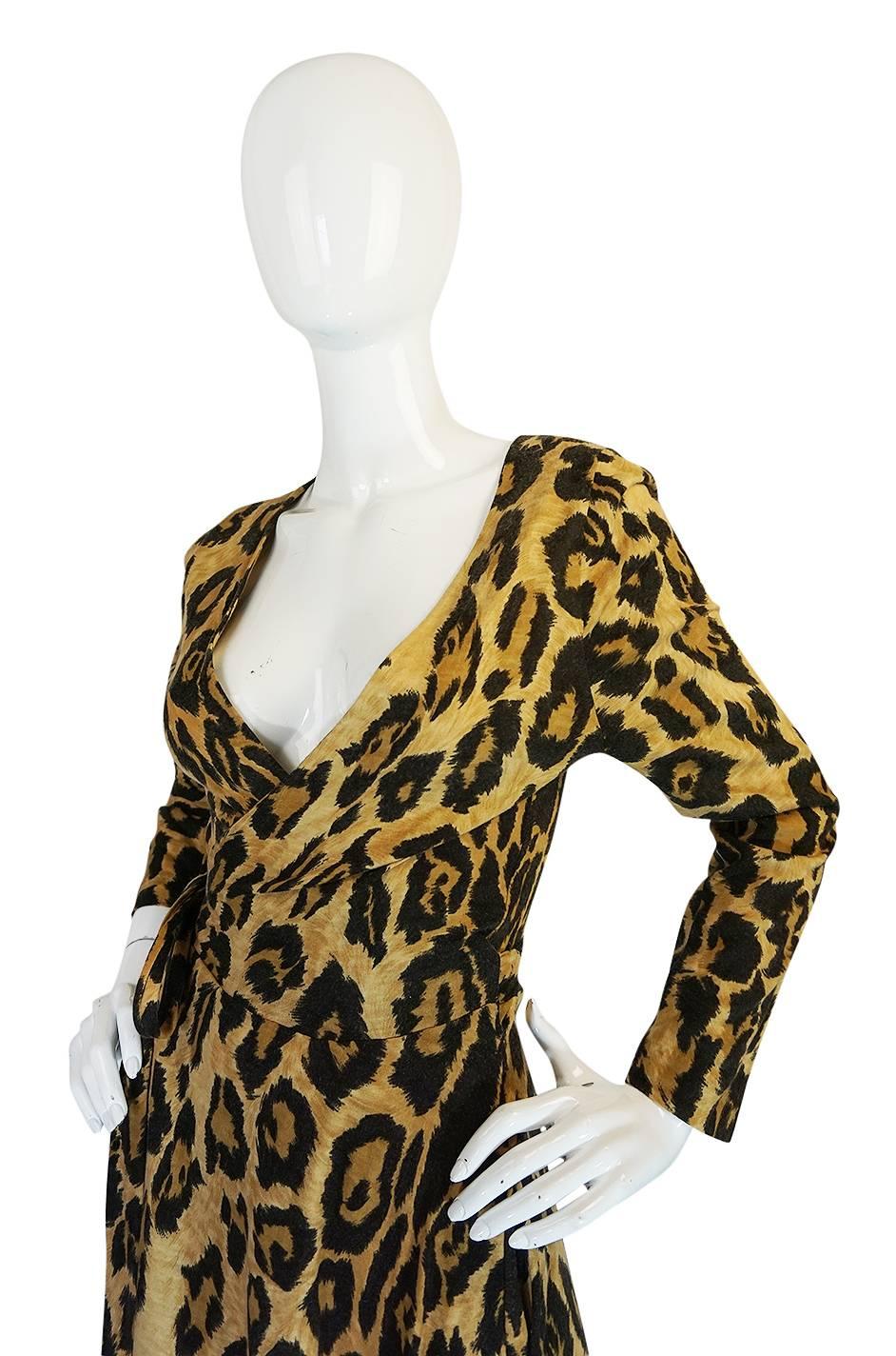 dvf leopard wrap dress