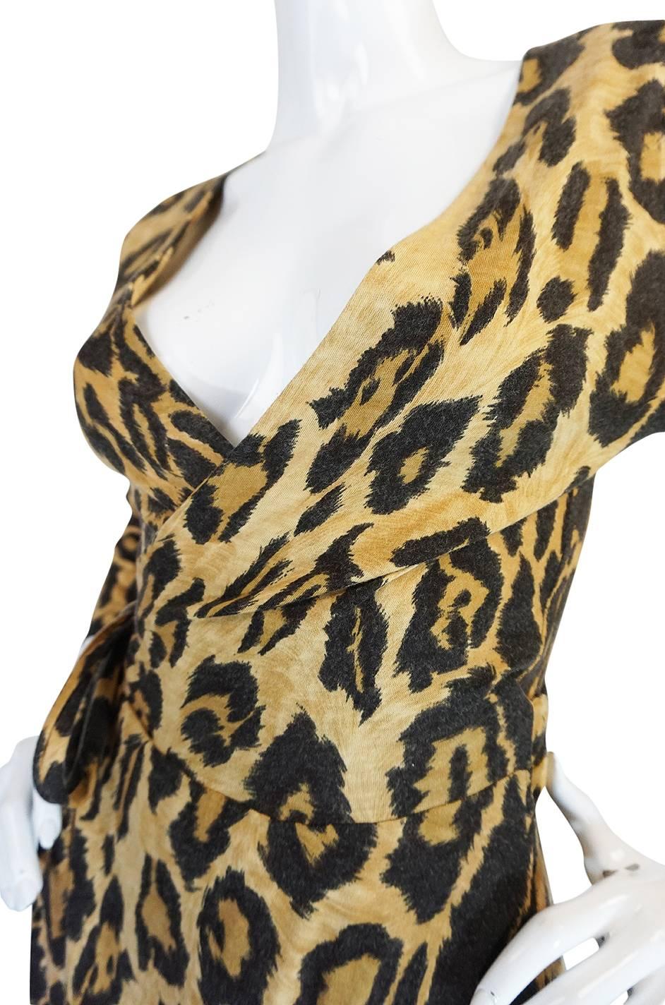 Museum Held 1973 Diane Von Furstenberg Leopard Wrap Dress In Excellent Condition In Rockwood, ON