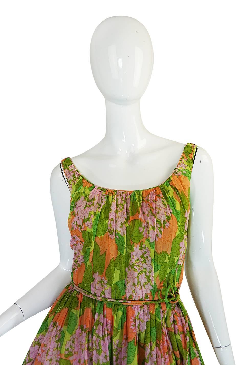 Women's 1950s Hannah Troy Pretty Floral Cotton Voile Print Dress