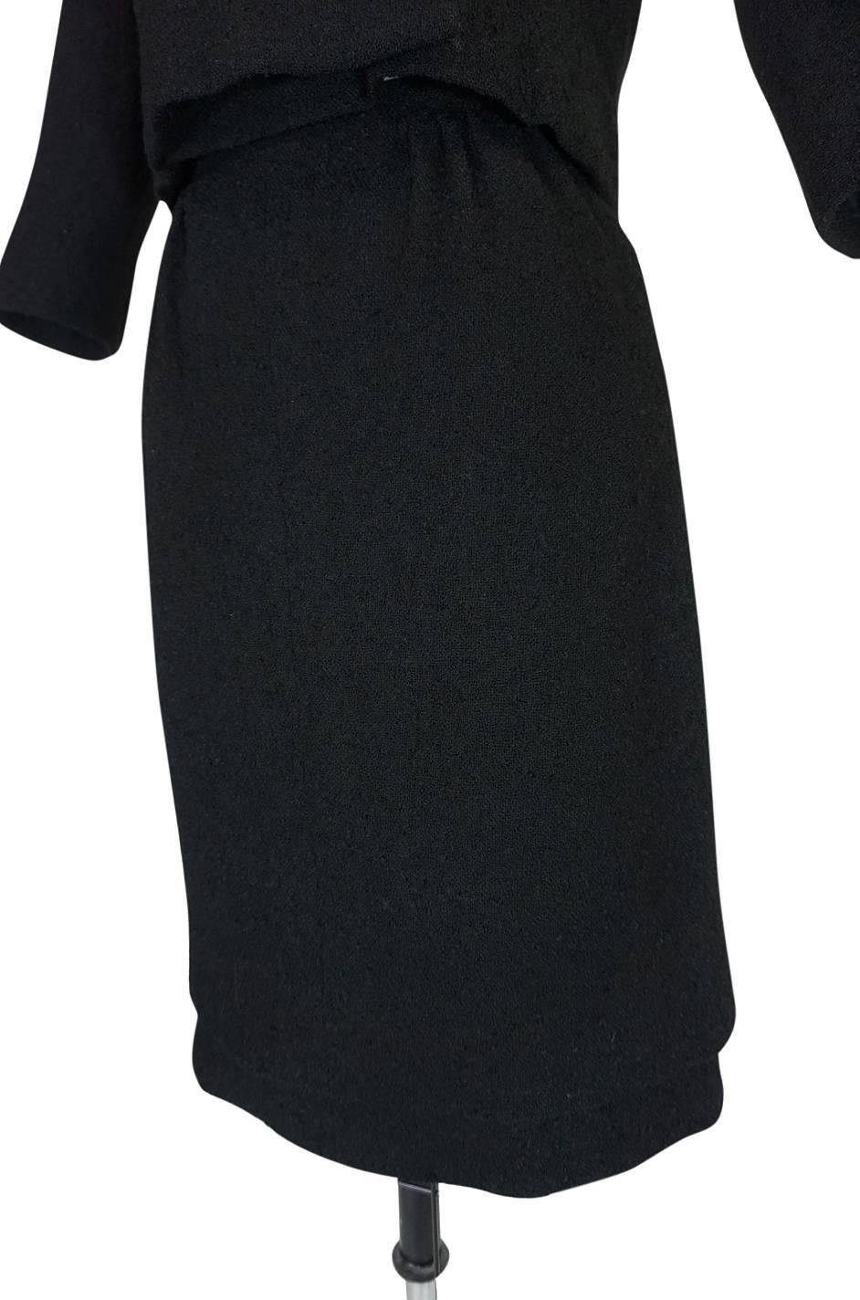 c1957 Black Cristobal Balenciaga Haute Couture Suit 1