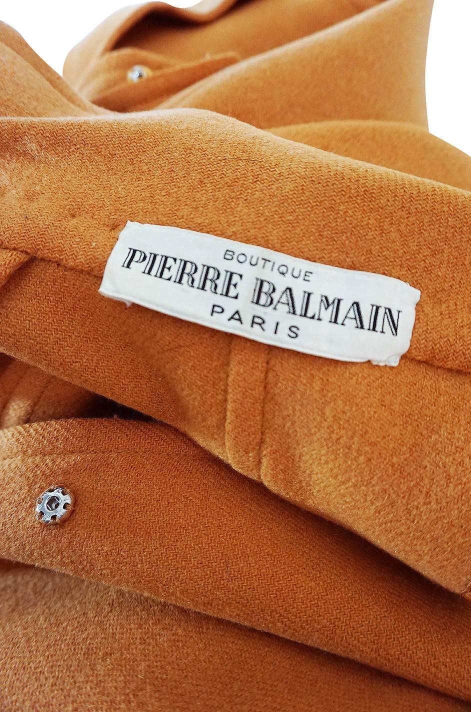 1950s Pierre Balmain Goldenrod Wool Swing Coat 1