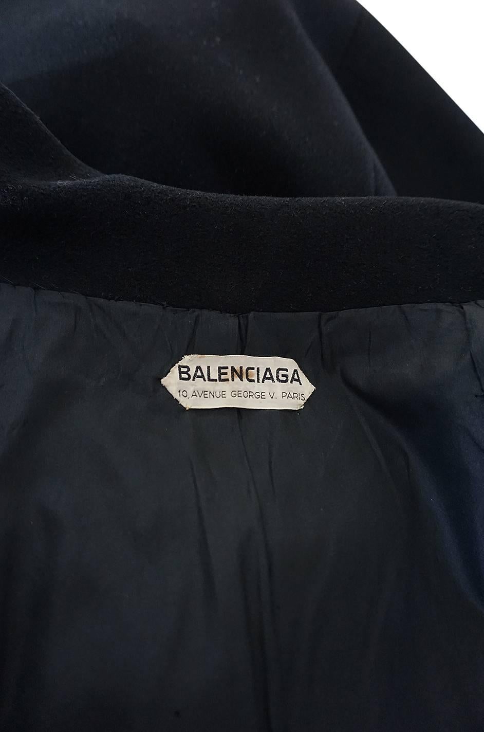 c1962-63 Cristobal Balenciaga Haute Couture Cashmere Coat 1