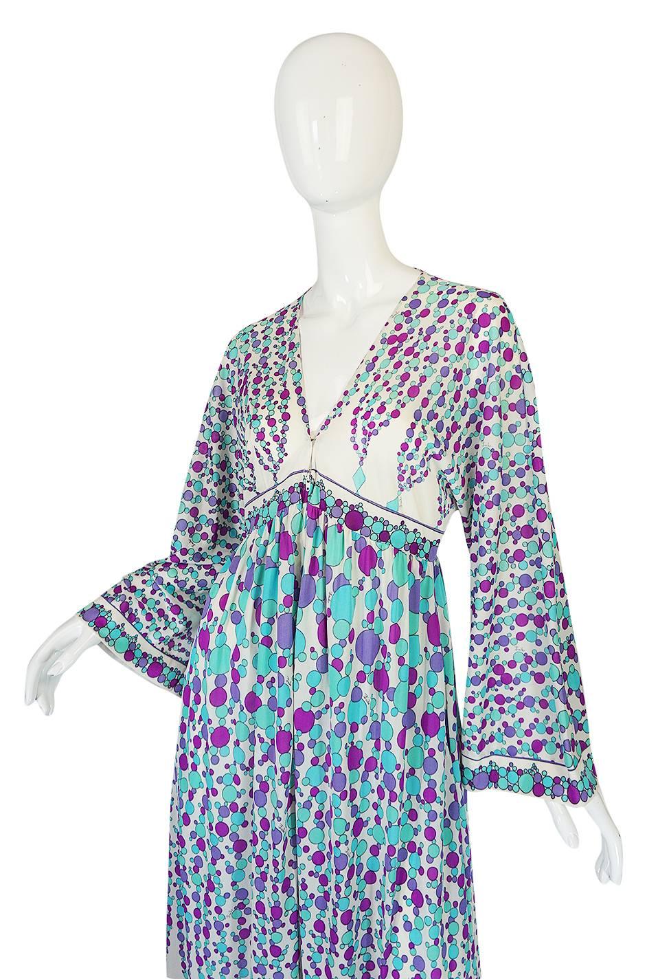 Women's 1960s Emilio Pucci for Formfit Nylon Caftan Dress