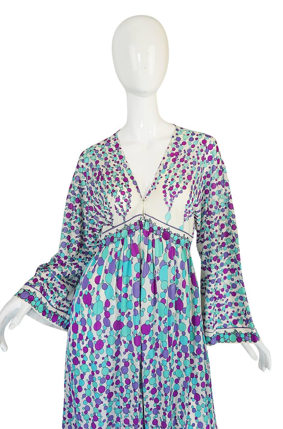 1960s Emilio Pucci for Formfit Nylon Caftan Dress In Excellent Condition In Rockwood, ON