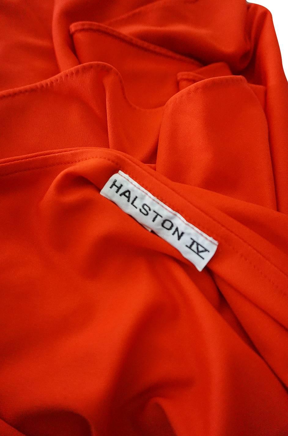 1978 Red Halston One Shoulder Jersey Dress As Seen on Kate Moss 3