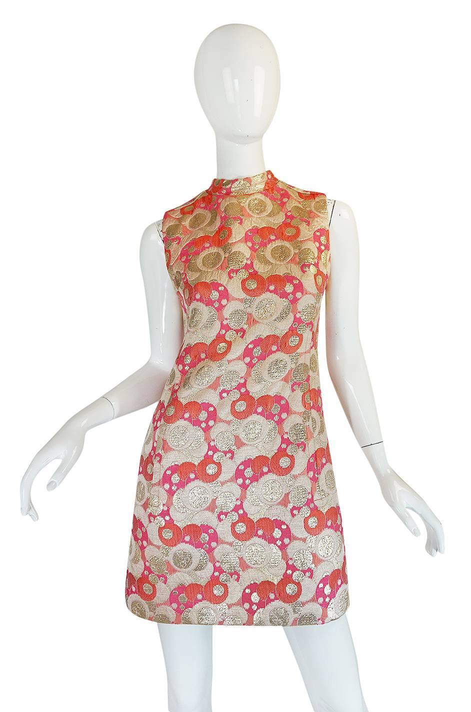 1960s Pink Metallic Pat Sandler Dress & Coat 2