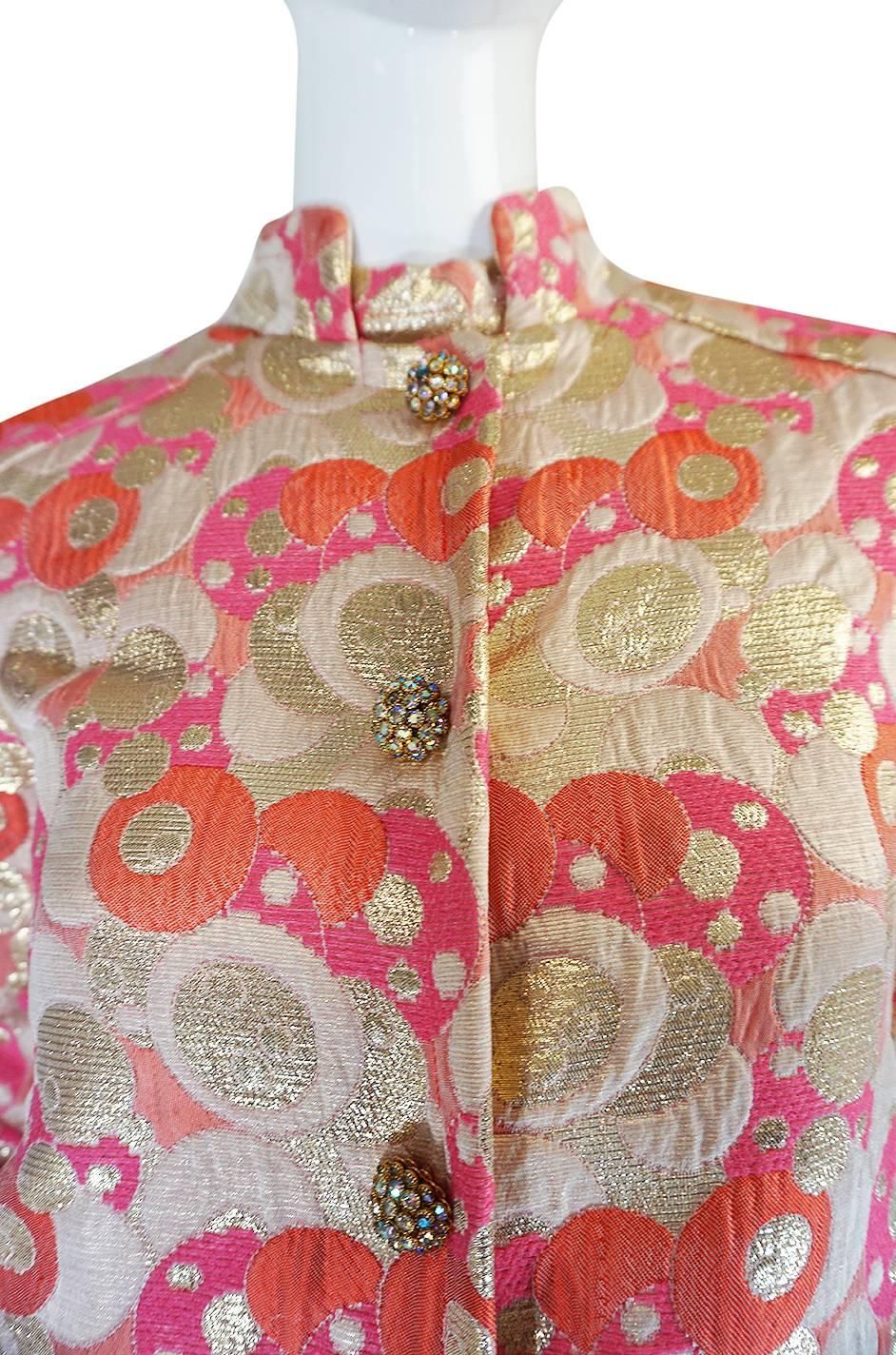 1960s Pink Metallic Pat Sandler Dress & Coat 3