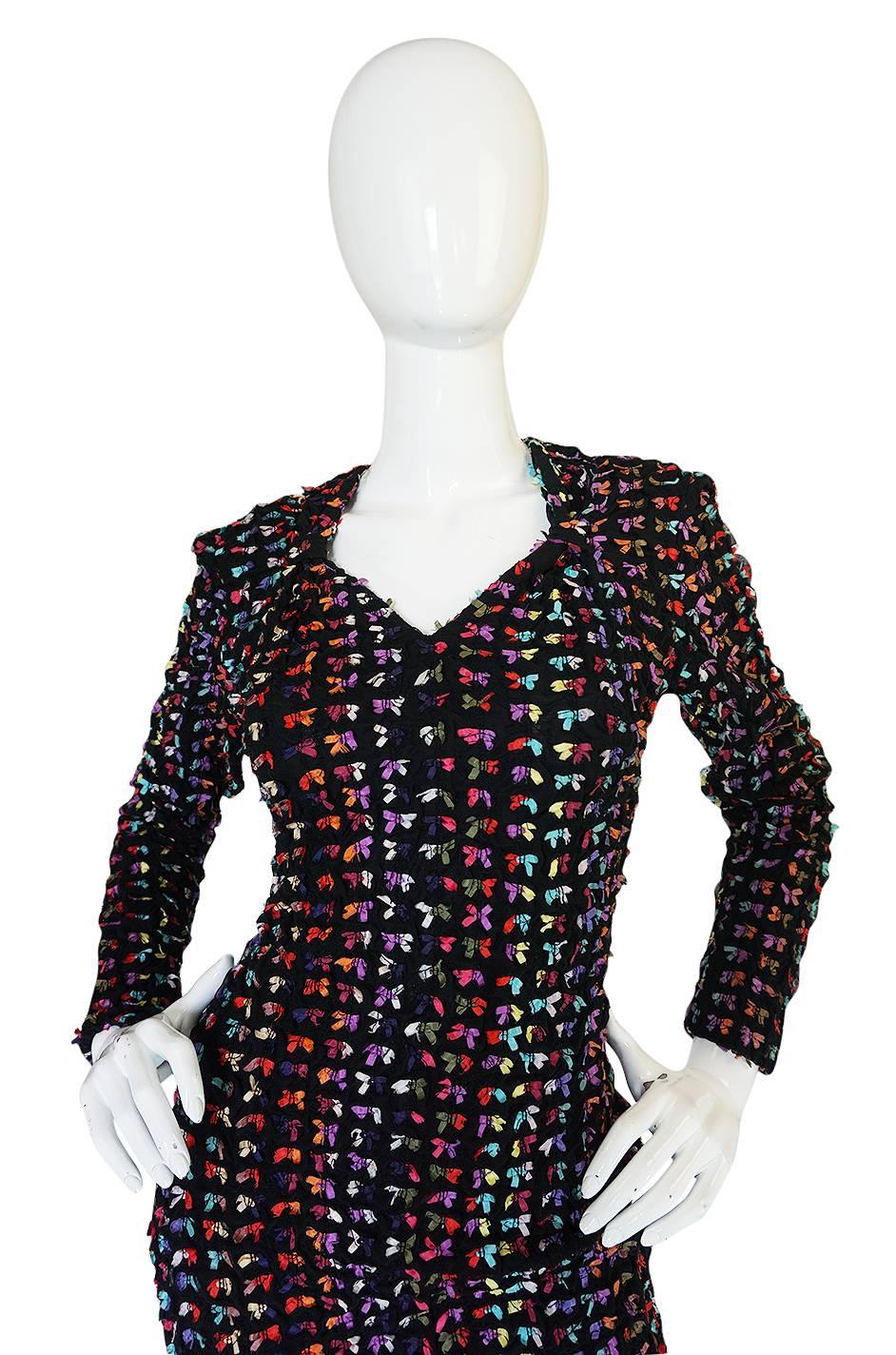 Runway F/W 1988-89 Patrick Kelly Multi Color Bow Dress In Excellent Condition In Rockwood, ON