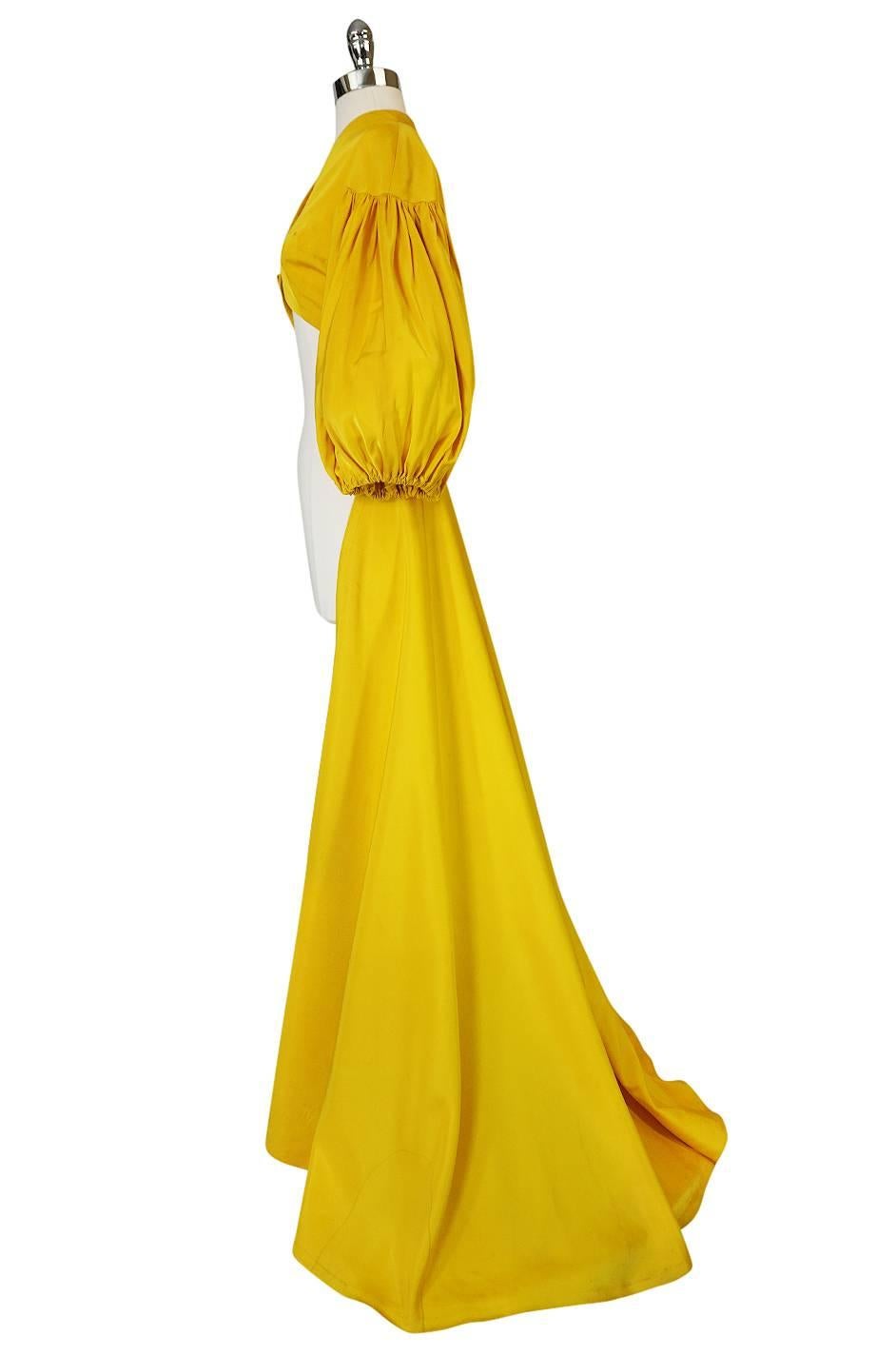 Women's Extraordinary 1940s Yellow Silk Satin Full Length Skirted Jacket