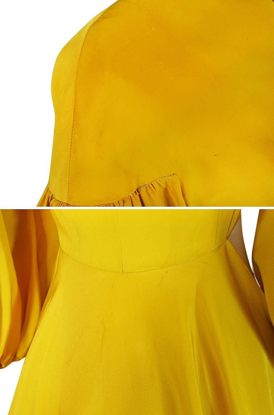 Extraordinary 1940s Yellow Silk Satin Full Length Skirted Jacket 5