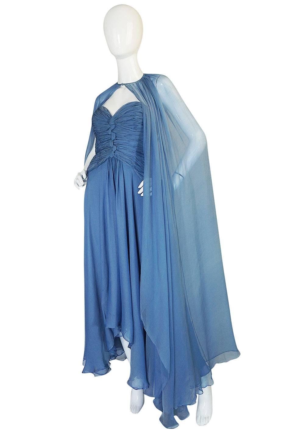 ice blue silk dress