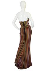S/S 2002 Galliano for Christian Dior Striped Corset Dress