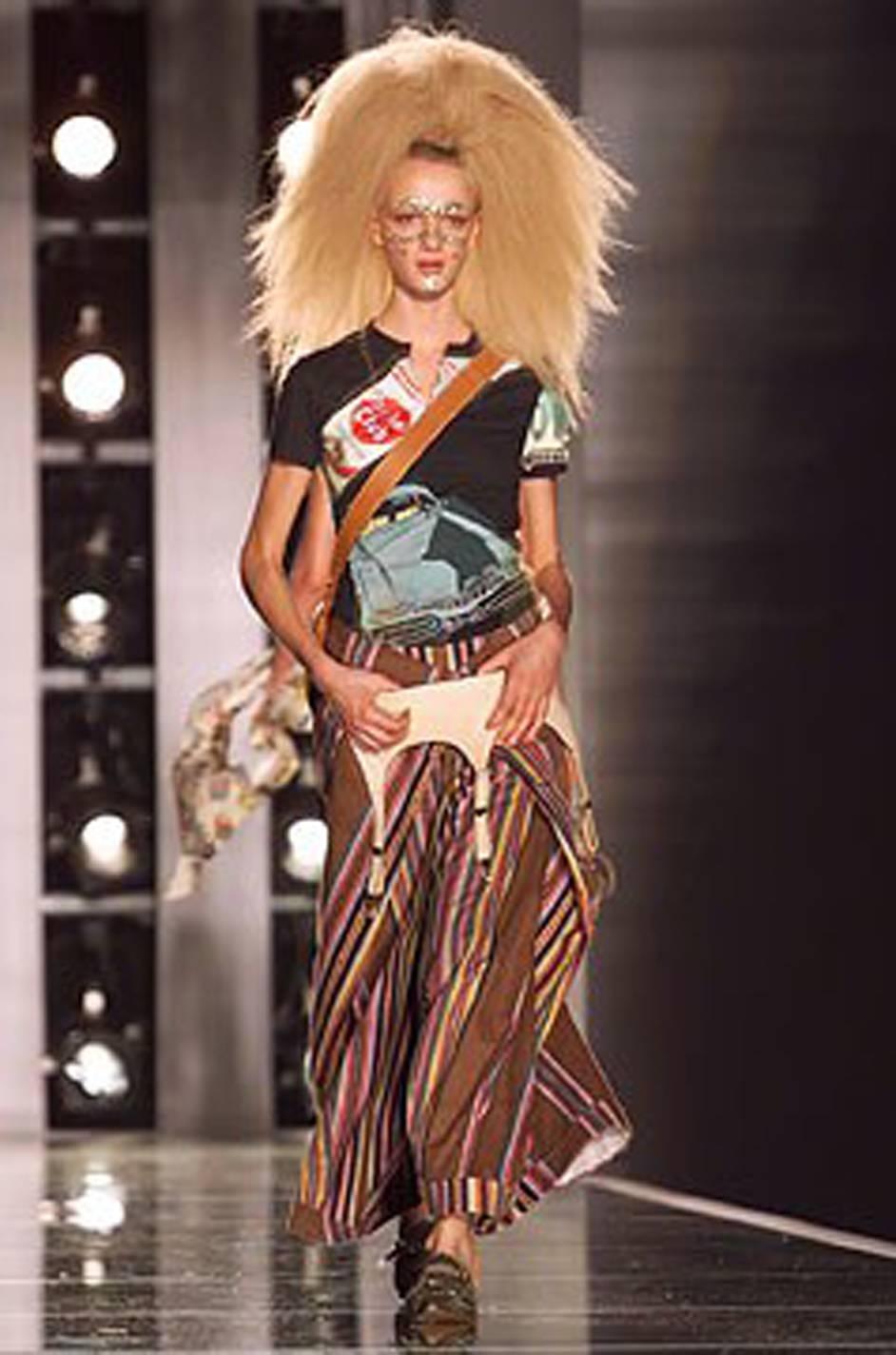 S/S 2002 Galliano for Christian Dior Striped Corset Dress 5