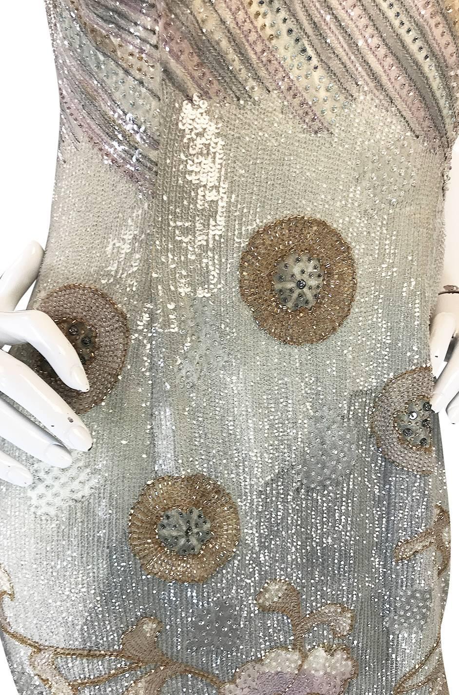 F/W 1995-96 Giorgio Armani Couture Fully Beaded Runway Dress 3