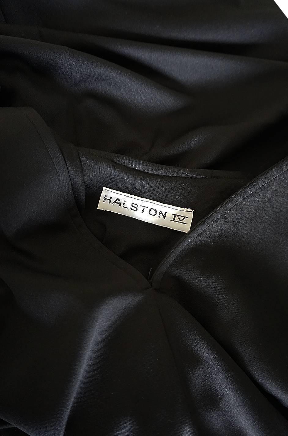 1970s Halston Simple & Chic Black Jersey Caftan Dress 4